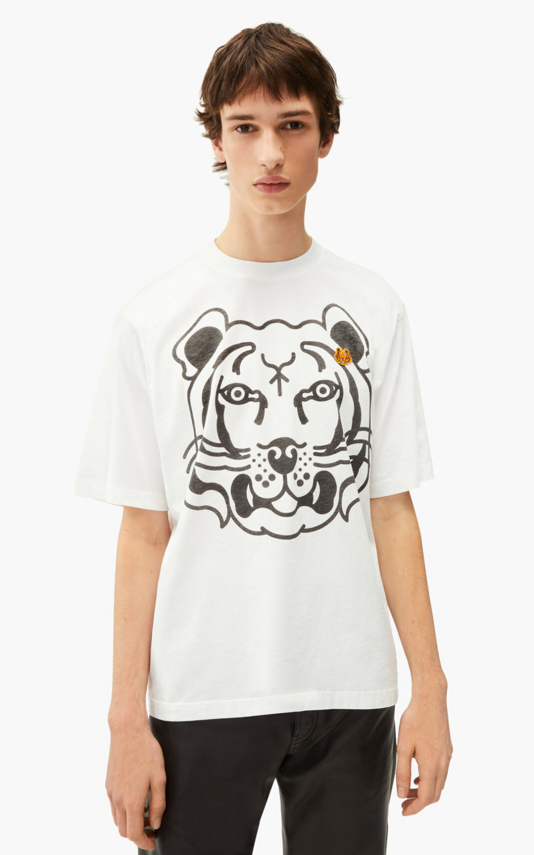 Kenzo K Tiger oversized Majice Muške - Bijele - Hrvatska HFREKT521